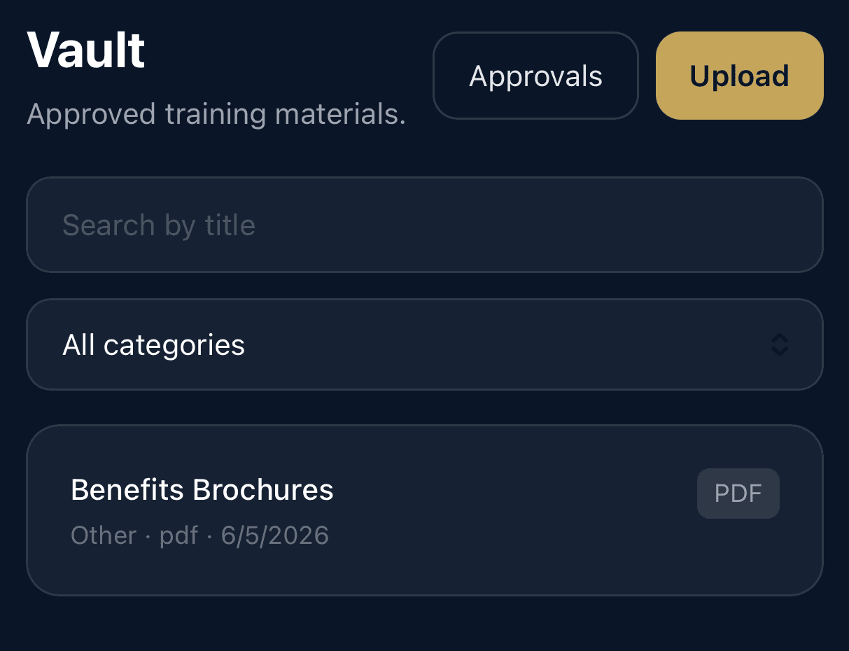 Agent Elite training vault